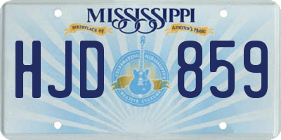 MS license plate HJD859
