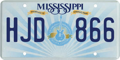 MS license plate HJD866