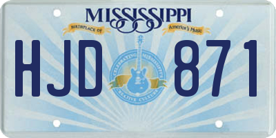 MS license plate HJD871