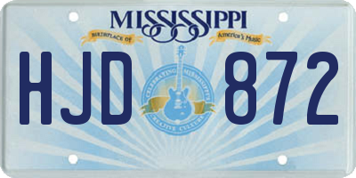 MS license plate HJD872