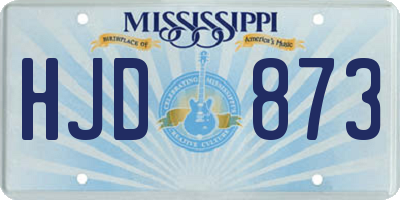 MS license plate HJD873
