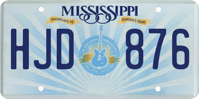 MS license plate HJD876