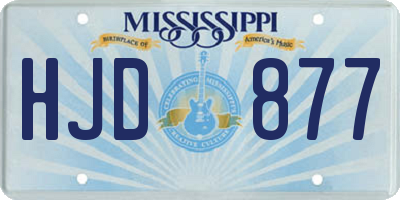 MS license plate HJD877