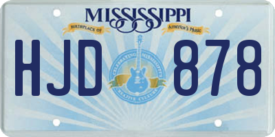 MS license plate HJD878