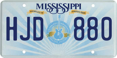 MS license plate HJD880
