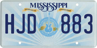 MS license plate HJD883