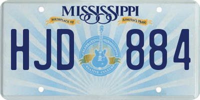 MS license plate HJD884