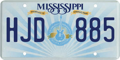MS license plate HJD885