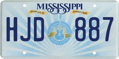 MS license plate HJD887