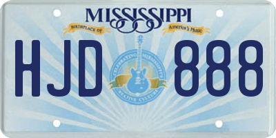 MS license plate HJD888