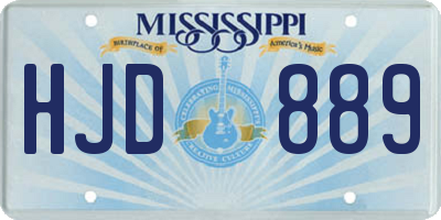 MS license plate HJD889