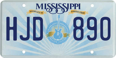 MS license plate HJD890