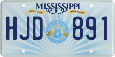 MS license plate HJD891