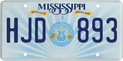 MS license plate HJD893