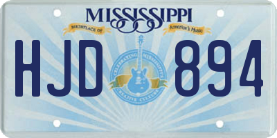 MS license plate HJD894