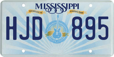 MS license plate HJD895
