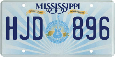 MS license plate HJD896