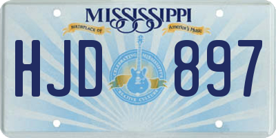 MS license plate HJD897