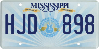 MS license plate HJD898