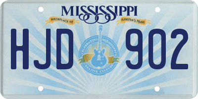 MS license plate HJD902