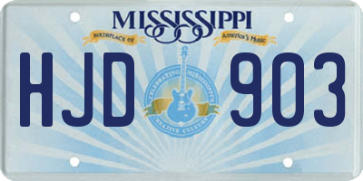 MS license plate HJD903