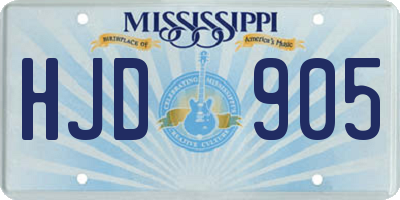 MS license plate HJD905