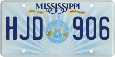 MS license plate HJD906