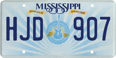 MS license plate HJD907