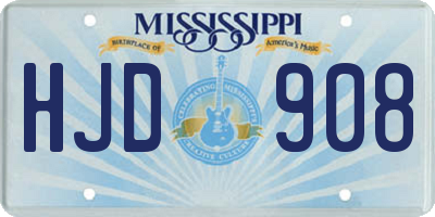 MS license plate HJD908