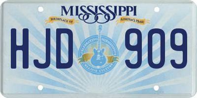 MS license plate HJD909