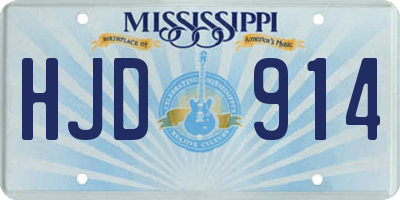 MS license plate HJD914