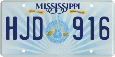 MS license plate HJD916