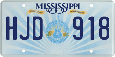 MS license plate HJD918