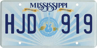 MS license plate HJD919
