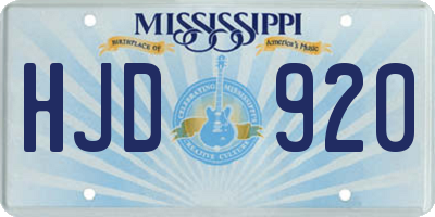 MS license plate HJD920