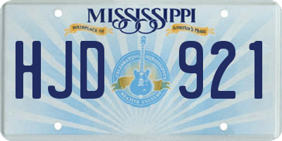 MS license plate HJD921