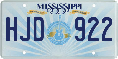 MS license plate HJD922
