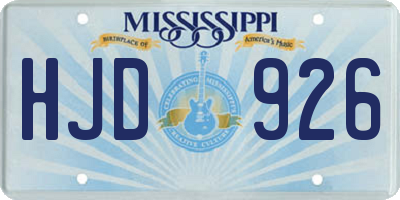 MS license plate HJD926