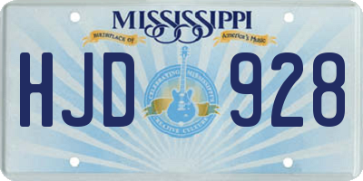 MS license plate HJD928