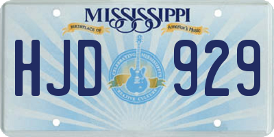 MS license plate HJD929