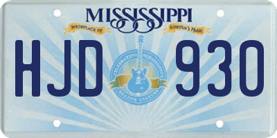 MS license plate HJD930