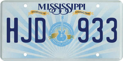 MS license plate HJD933