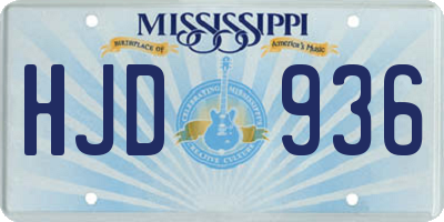 MS license plate HJD936
