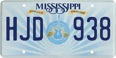 MS license plate HJD938