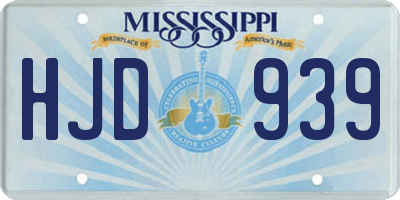 MS license plate HJD939