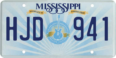 MS license plate HJD941