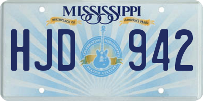 MS license plate HJD942
