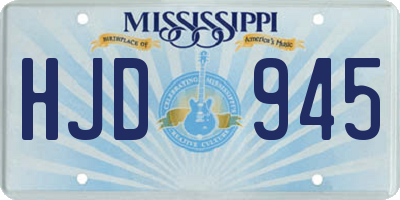 MS license plate HJD945