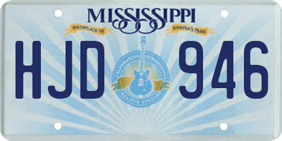 MS license plate HJD946