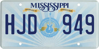MS license plate HJD949